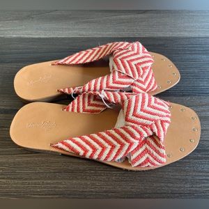 Textile strap sandals